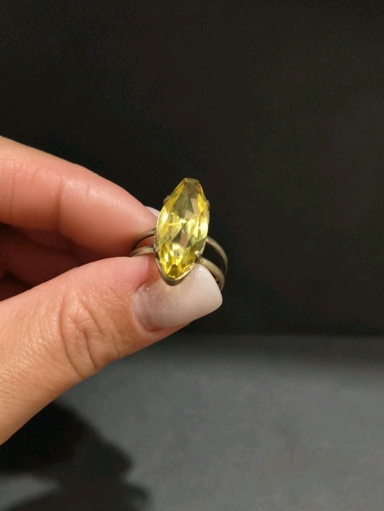 Vintage Gilt Silver Engagement Ring 875 soviet Women’s Jewelry