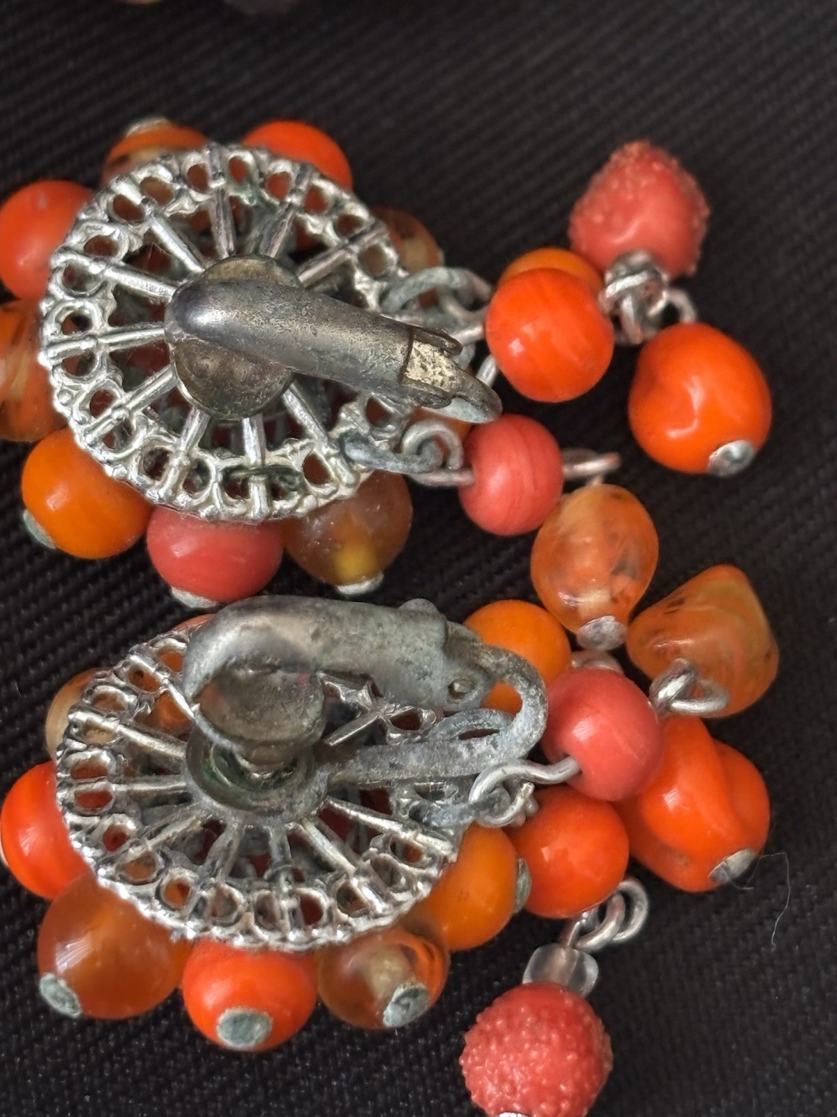 Lot of 4 Pairs Vintage Costume Clip On Fashion Earrings 60s – 80s