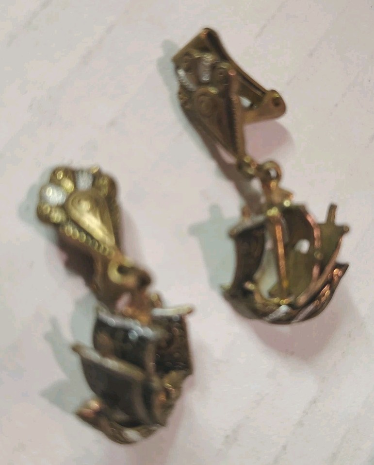 Vintage 1950’s Clip On Earrings Spanish Ship Pirate Nautical
