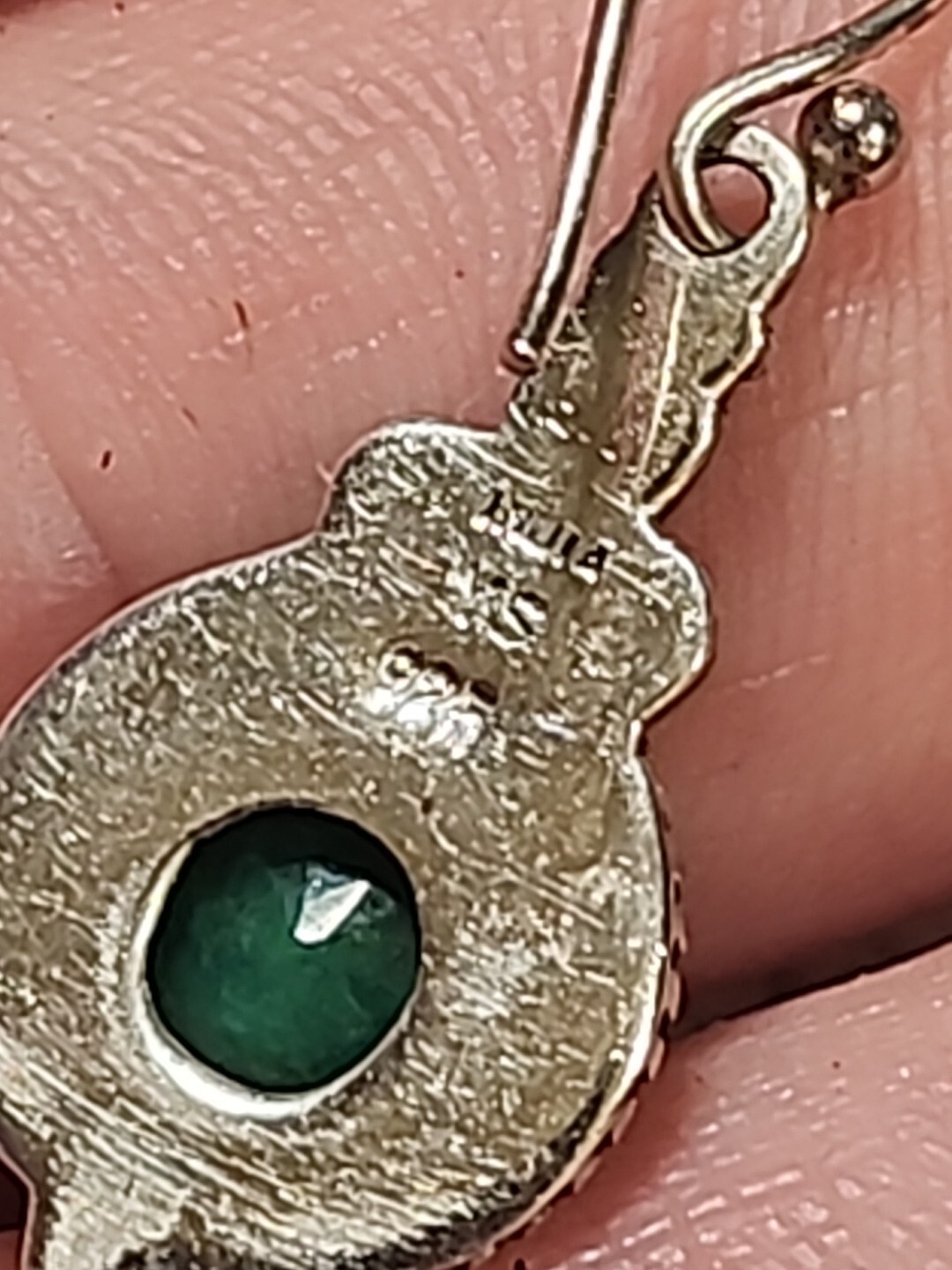 Emerald Beryl 925 Sterling Silver Hook Dangle Victorian Style Earrings