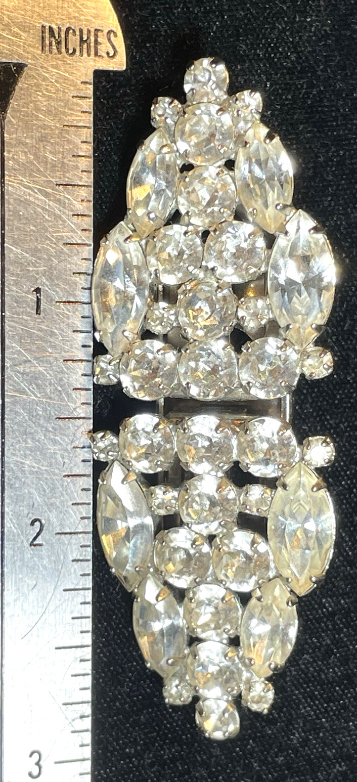 VTG SIGNED WEISS RHINESTONE CONVERTIBLE BROOCH DOUBLE FUR/DRESS CLIPS EXCELLENT!