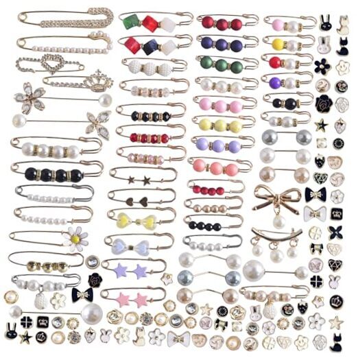 Charms for Socks 140pcs Brooches and Pins for Women Brooch Pins Button Pins