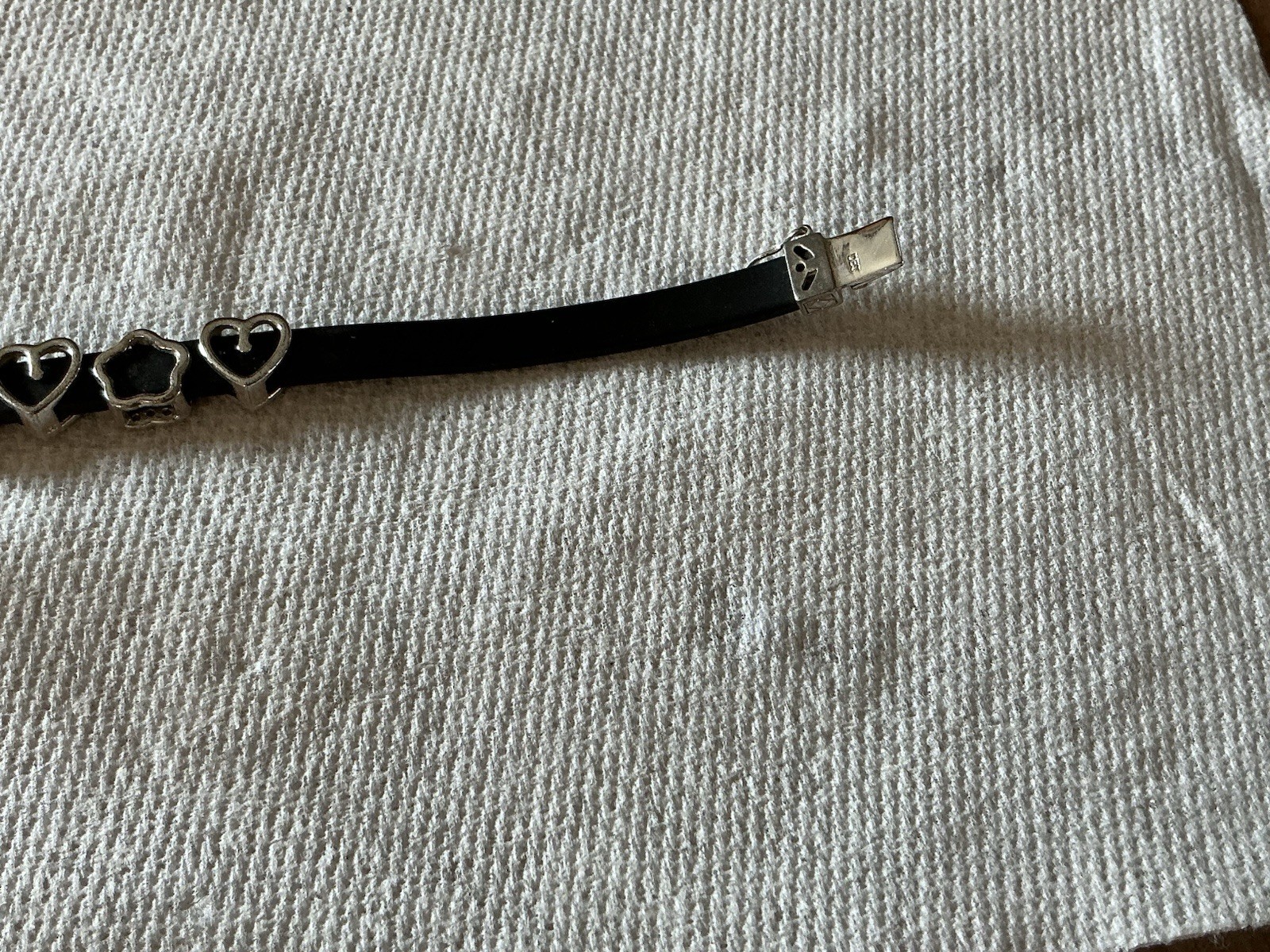 Signed, 925 DBJ, Sterling Slide Charms Heart Star Bracelet