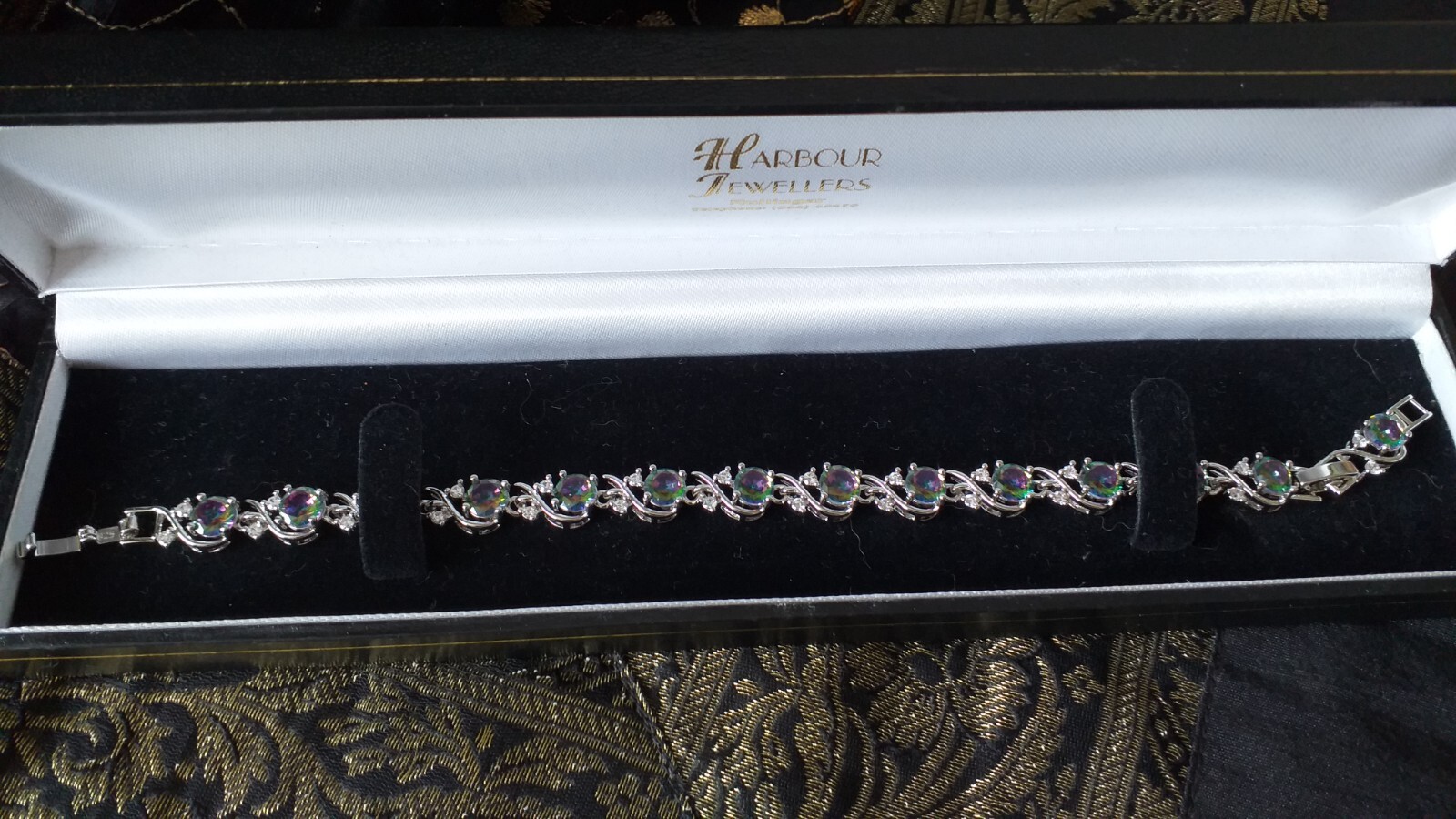 Vintage 1990 Mystic Topaz Sterling Silver 925 Bracelet 8 inch long – Hallmarked