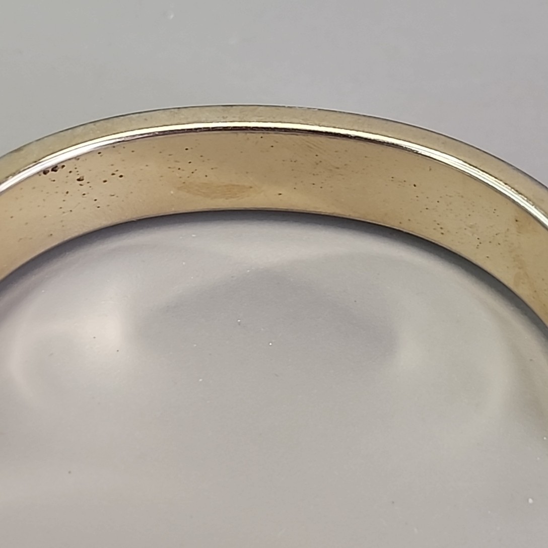Vintage Bangle Bracelet 1cm Glossy Gold Tone 6.75″