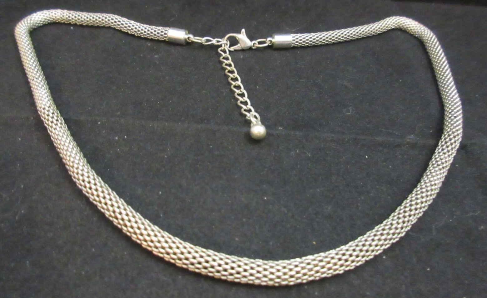 Vintage Silver Tone Mesh Chain Adjustable 18 3/4 – 21 1/2″ Long 3/16″ Thick