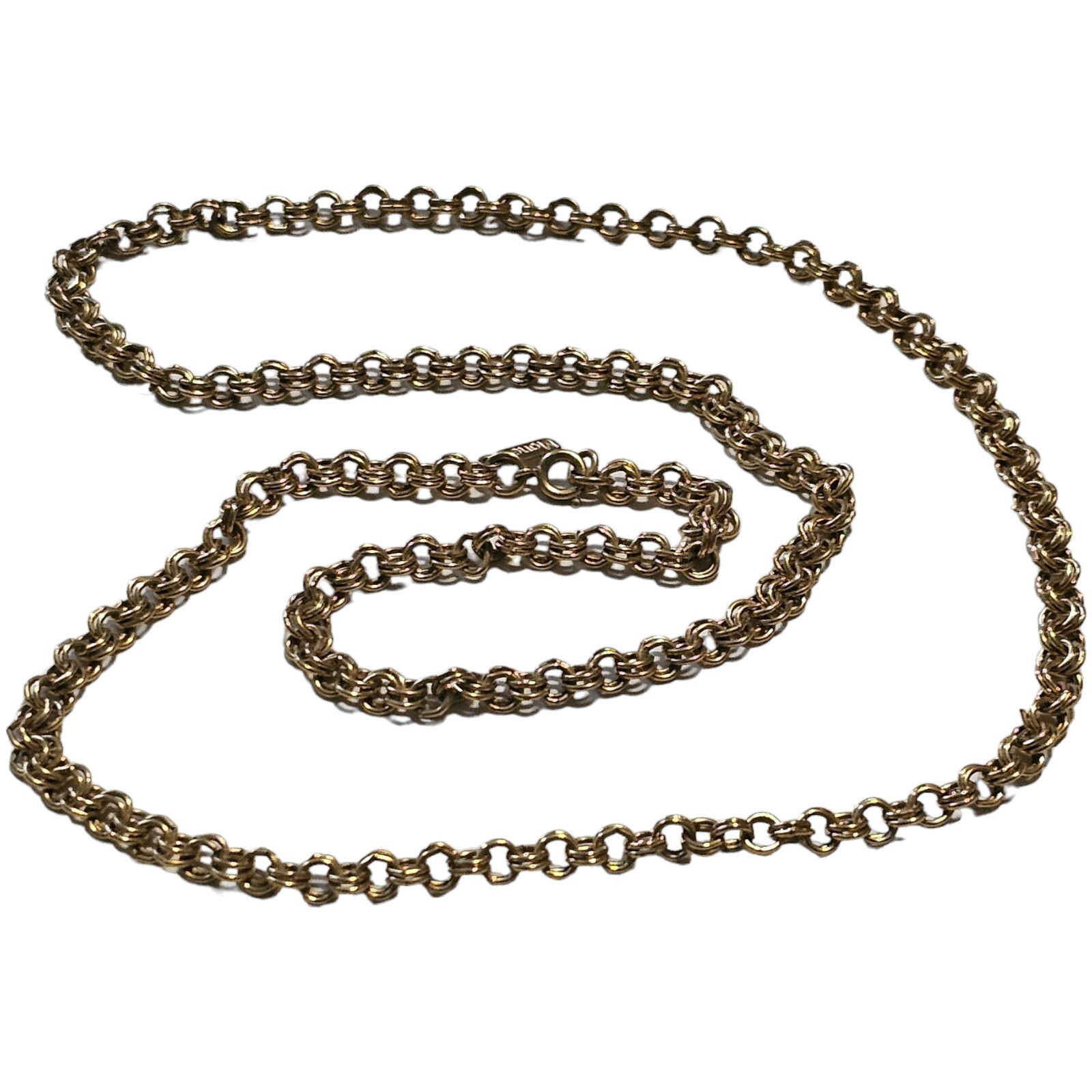 Monet Double Link Rolo Silver Tone Necklace