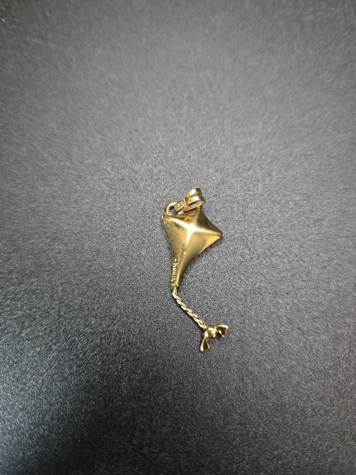Vintage Monet Kite Pendant, Red and Blue, 16″ Monet Gold Tone Chain Included