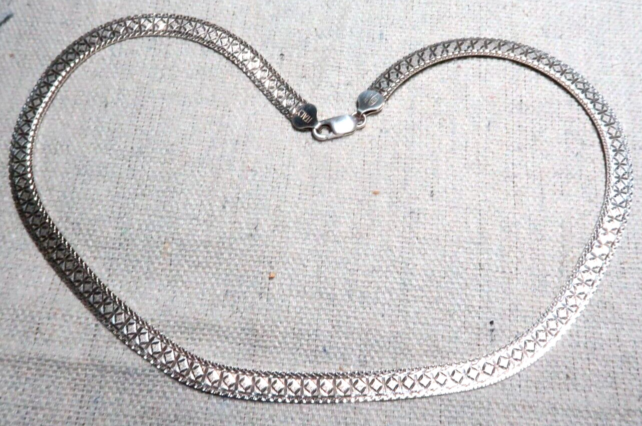 VINTAGE STUNNING STERLING SILVER DESIGN NECKLACE ~SIGNED: 925 ITALY MILOR