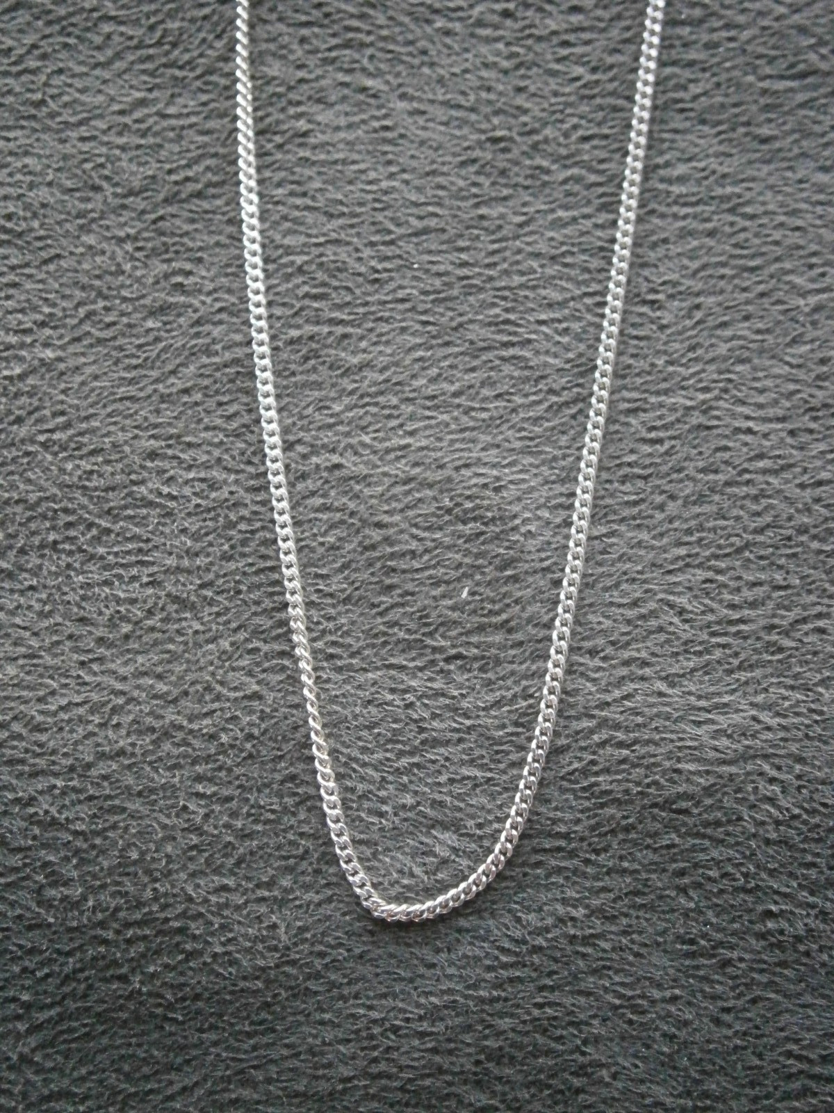 Flat Curb Chain Vintage Sterling Silver Necklace 16.5″ ~ 2.3g