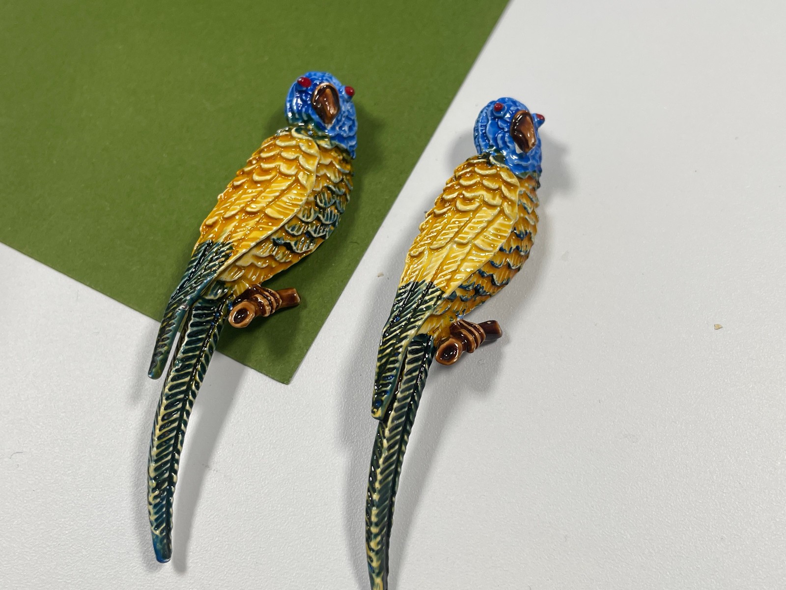 Vintage Brooch Bird Nest Parrot Rooster Swallow Lot of 6 Bird Brooches Pins