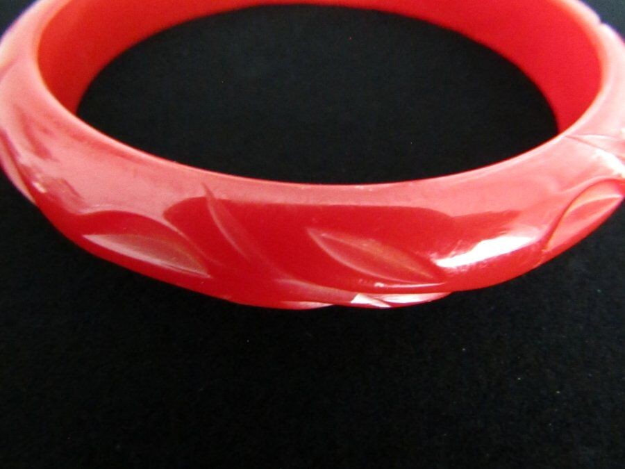 Vintage Bakelite Lot of 6 Pcs 4 Bangle Bracelet Some Carved Hoop Earrings Ring