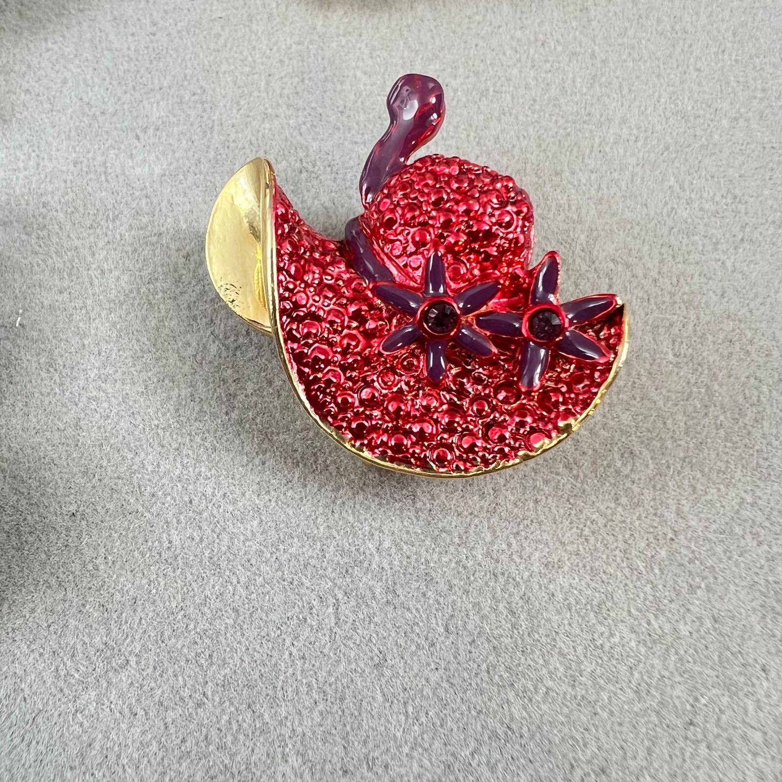 Red Hat Society Lot, Brooches Hat Pins Pendants Crystal Purple Multicolor *READ