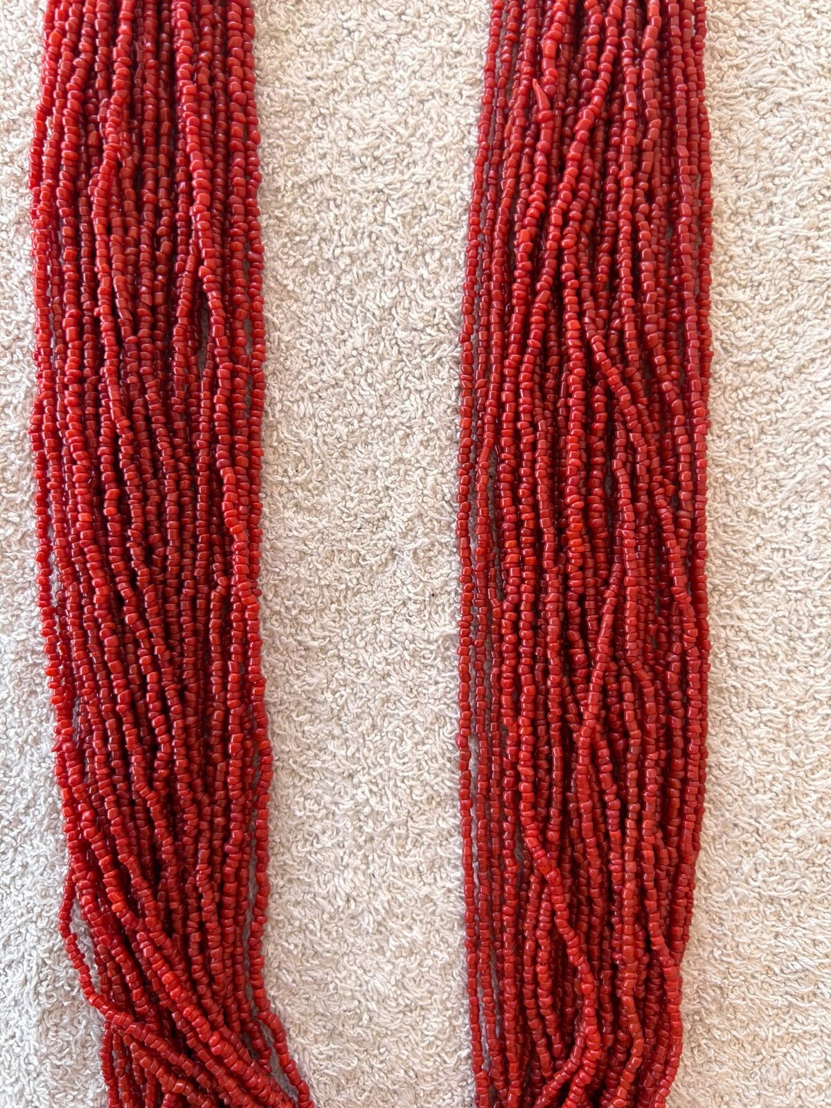 Vintage 30 Strand Real Genuine Coral Beads 30″ Long