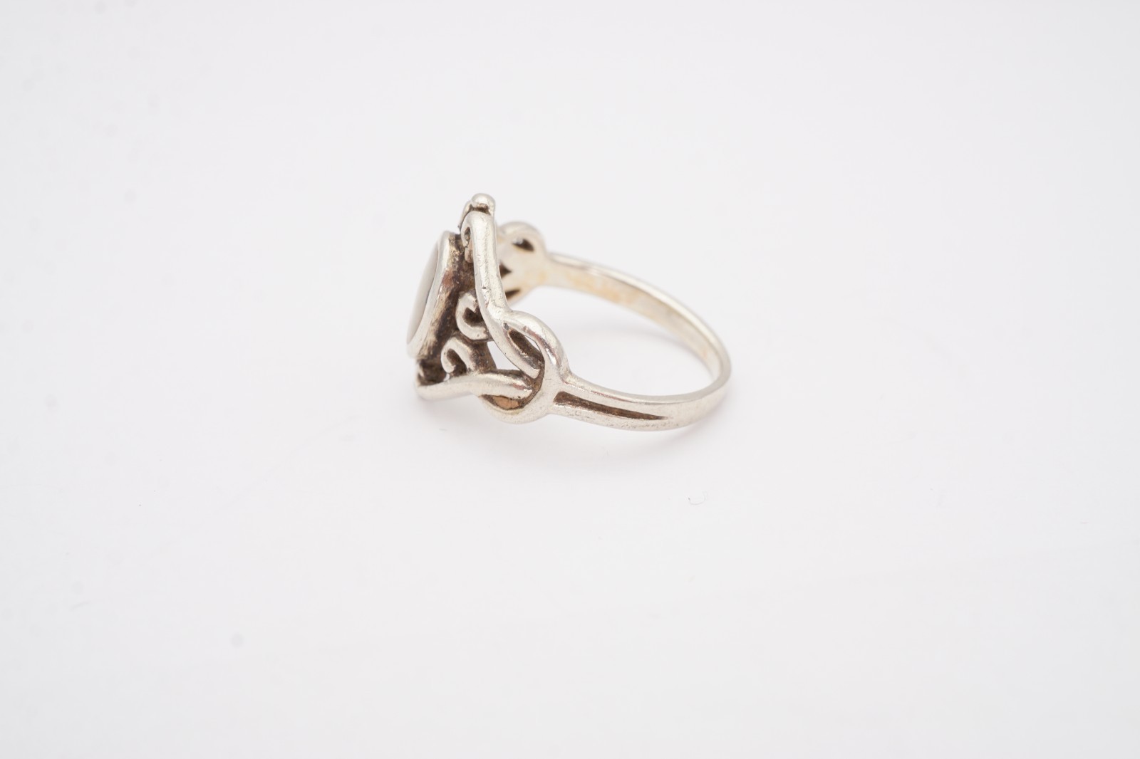 Vintage Sterling Silver 925 White Stone Ring Size 5.5 Marsala N6