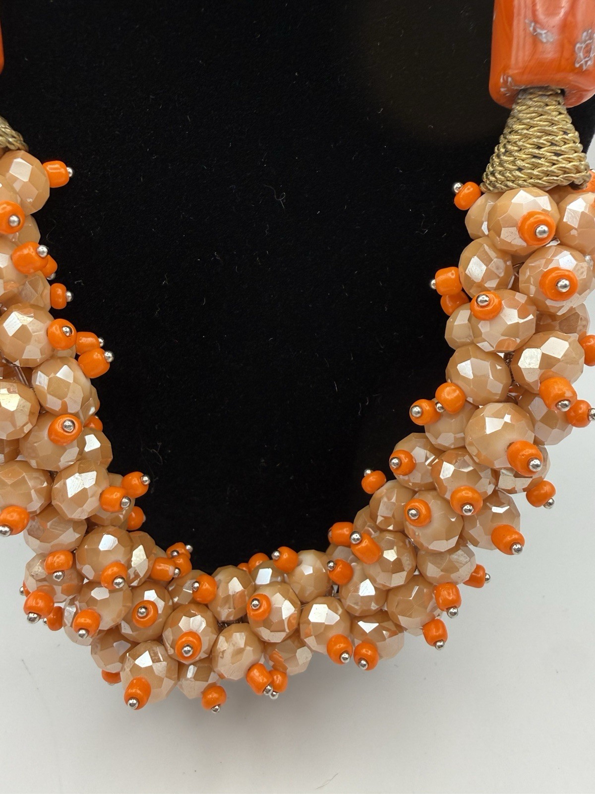 Vintage Chunky Statement Necklace Earrings Set Beads