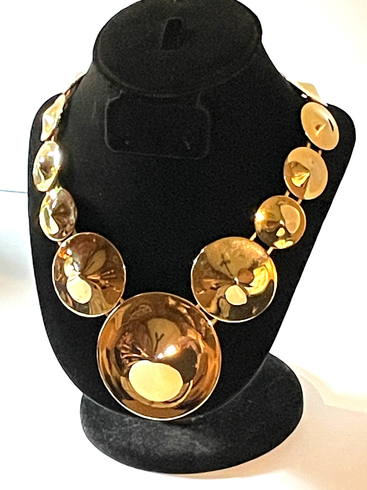 Alexis Kirk Stunning Gold Tone Chunky Statement Necklace Vintage