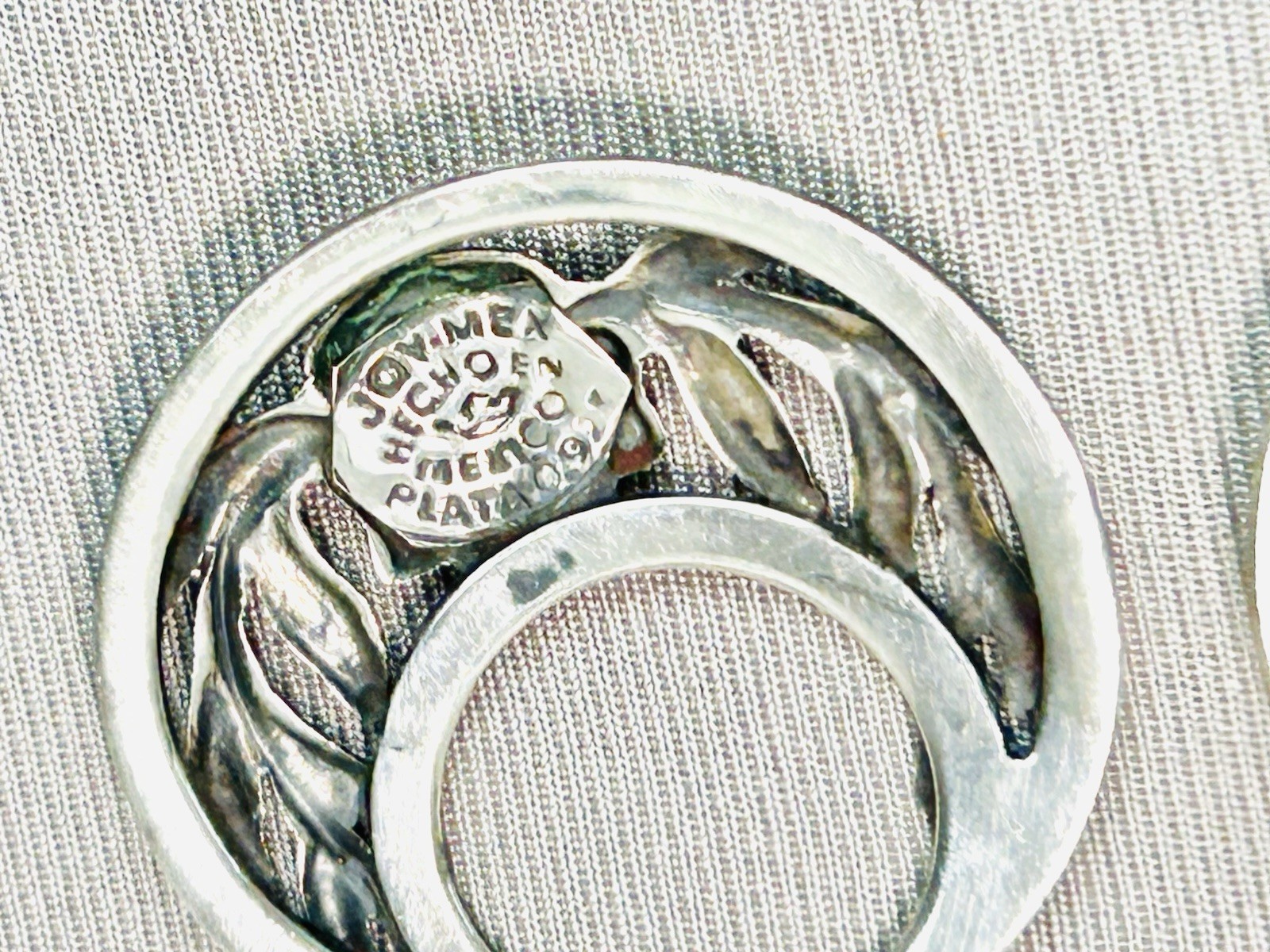 Sterling Silver Plata 925 Joy Mex Pair Of Large Floral Clip On Earrings