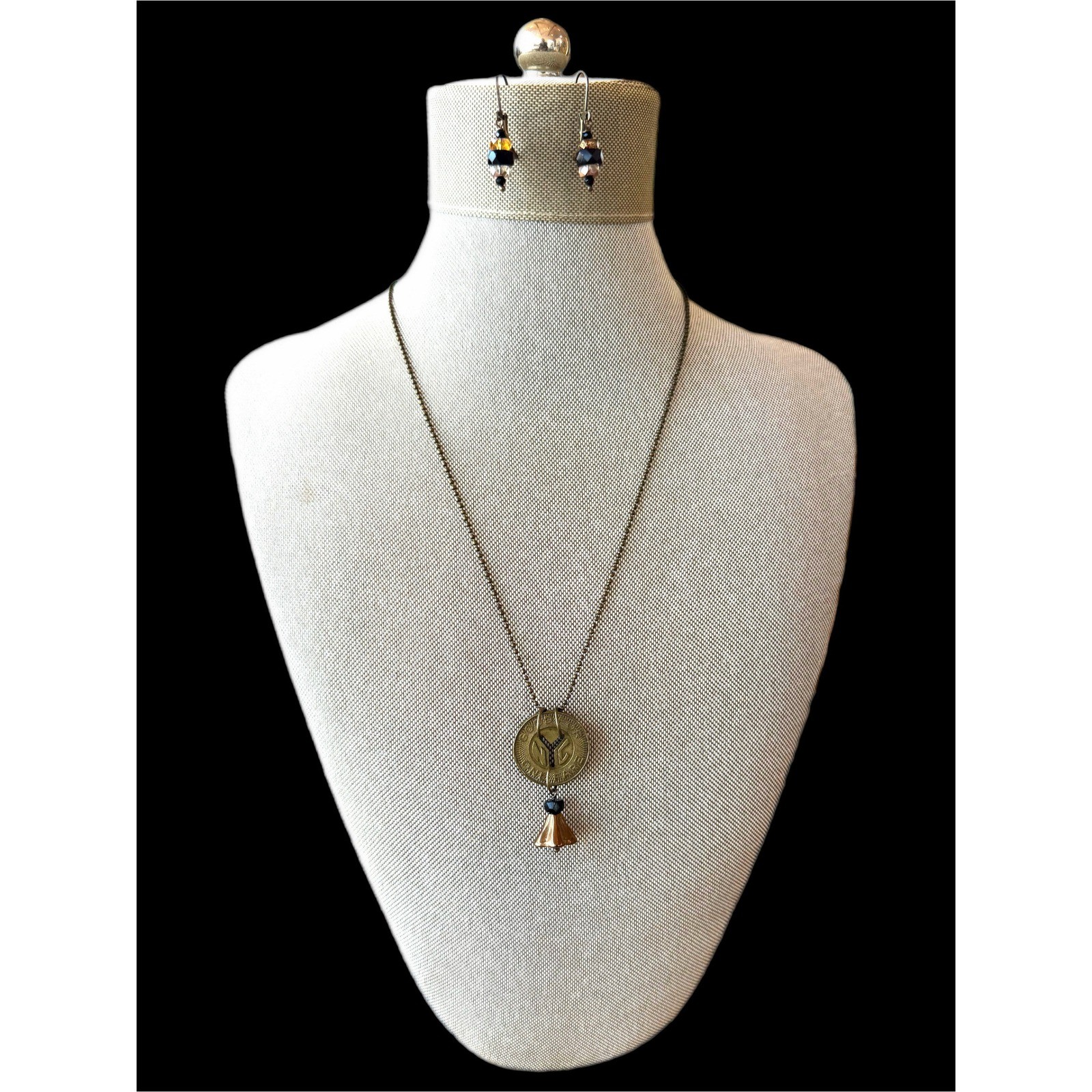 Vintage NYC Subway Token Necklace and Earrings •Urban Relic Jewelry •Ball Chain