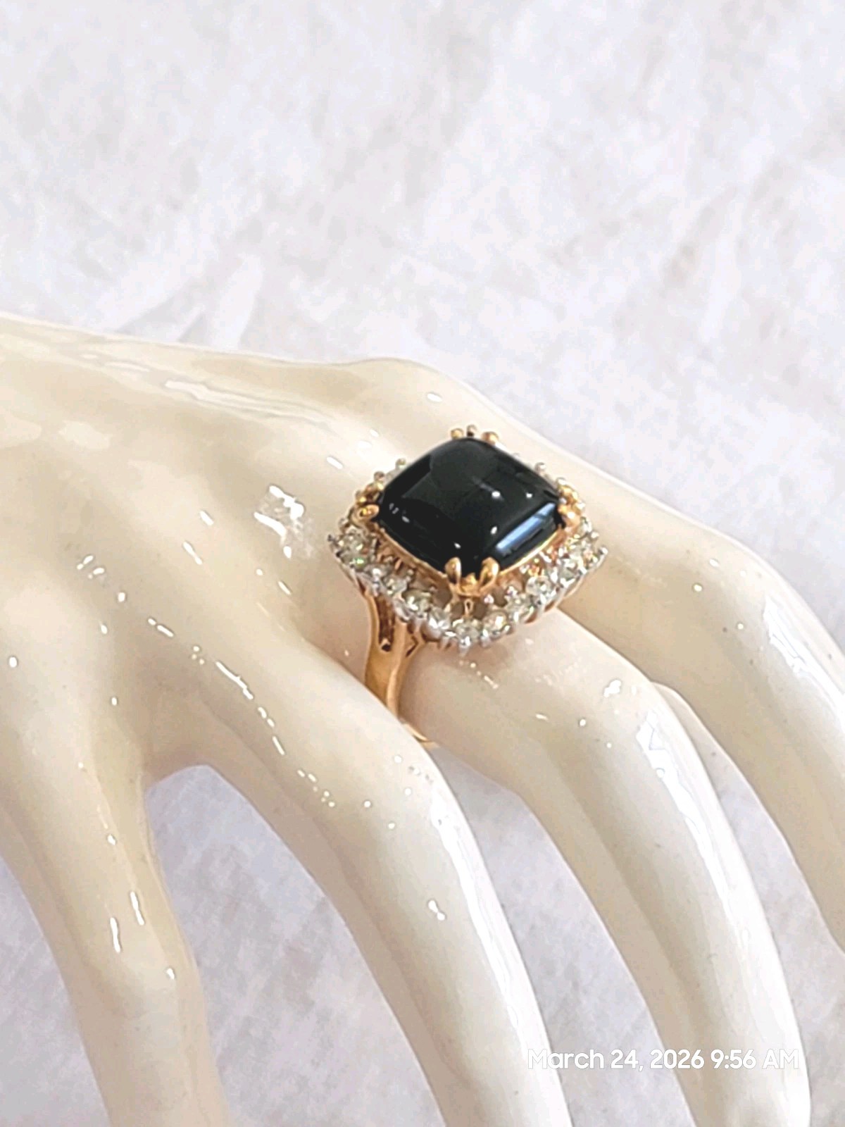 Unworn Vintage Merlite 14K Dura-Klad Gold Electroplate Cocktail Ring SIZE 9
