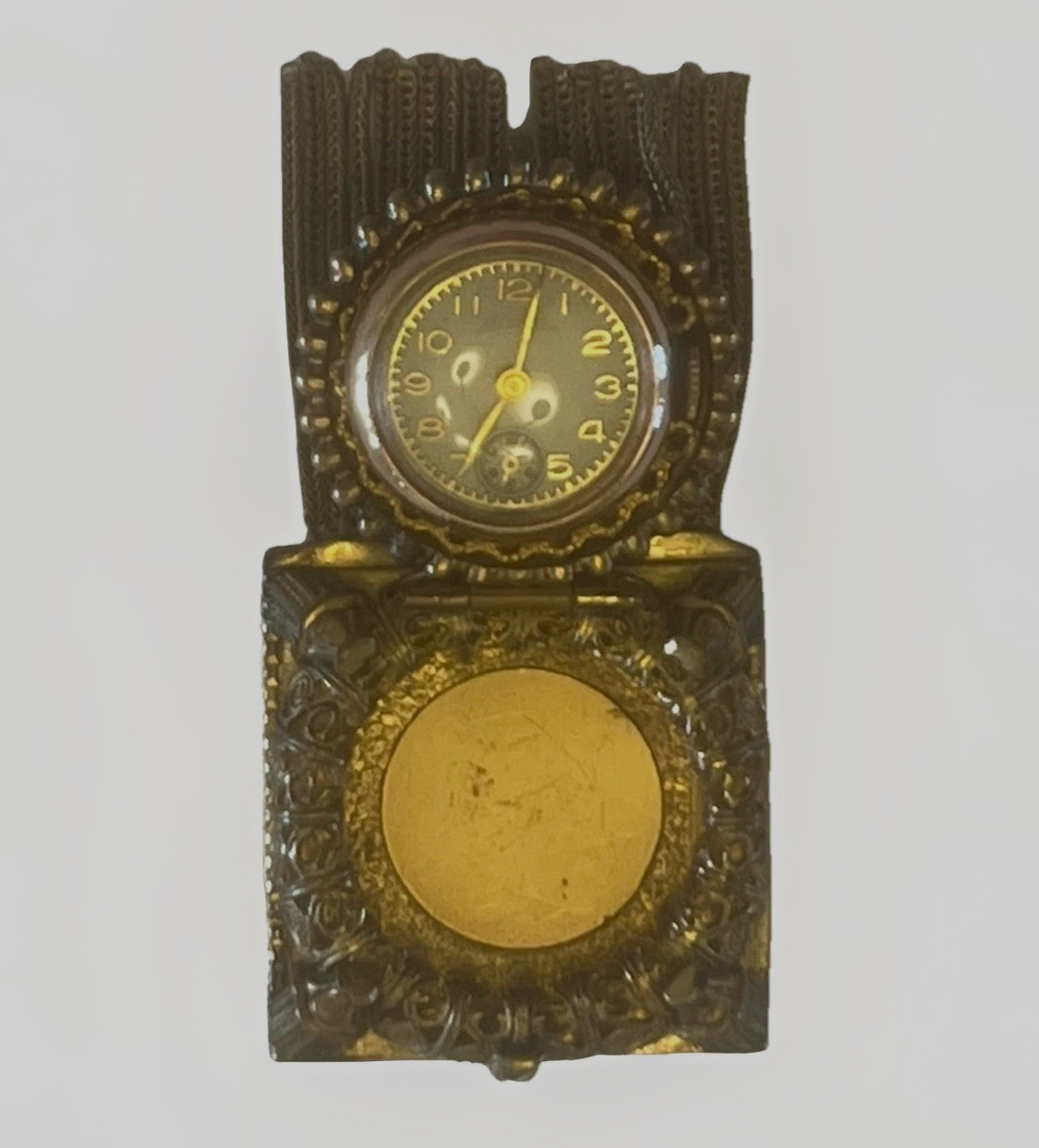 Vintage Walter Lampl Manual Watch Brooch Gold Tone (Filled?) Works/ Keeps Time