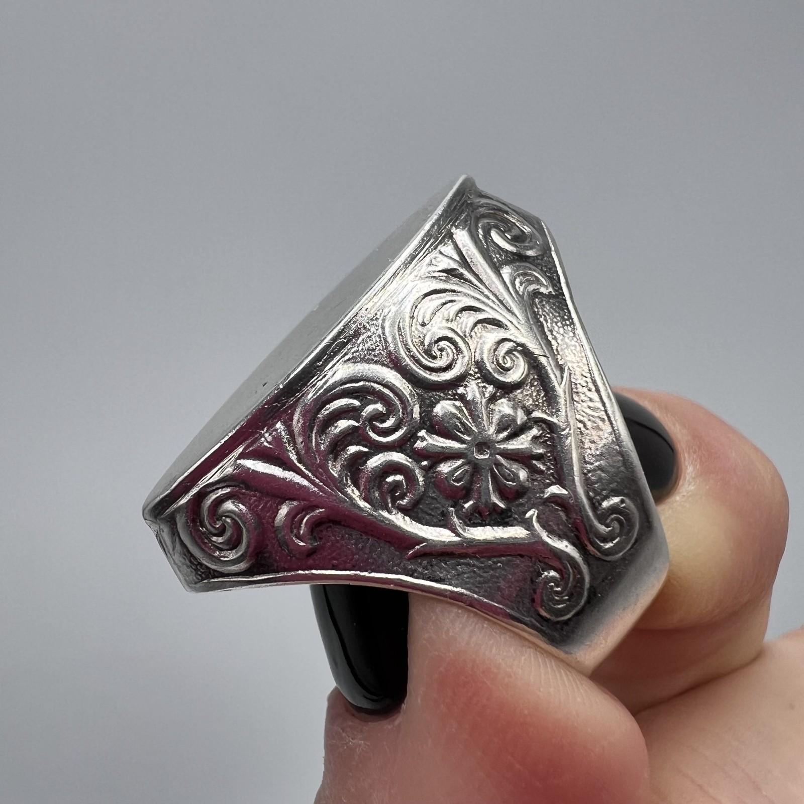 Vintage USSR Sterling Silver 875 Ring Soviet Jewelry Men’s Stamp Size 6.5 US
