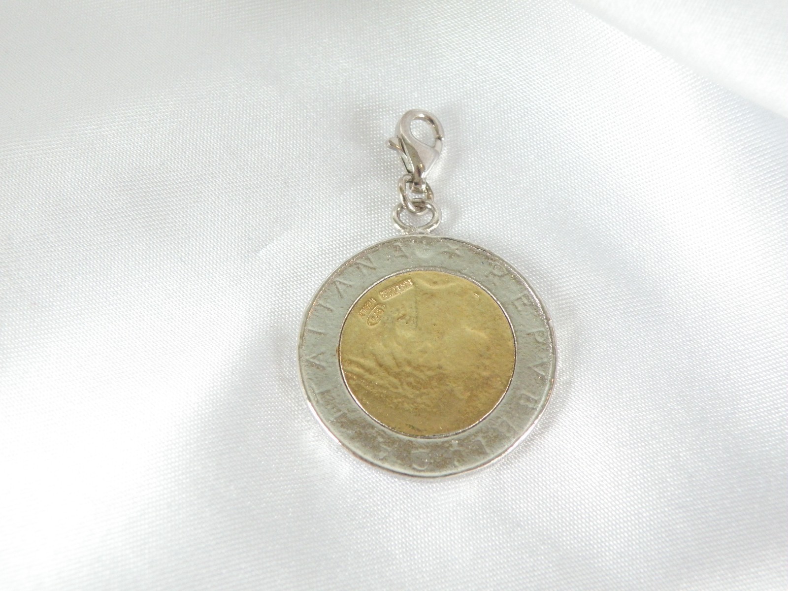 Vintage Sterling Silver 925 Italian Italy Coin Pendant