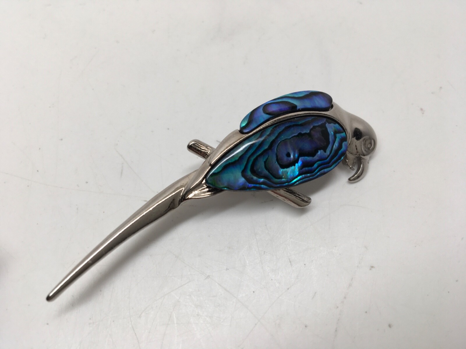 VTG Signed New Zealand Ataahua Silver Tone Abalone Shell PARROT Brooch – MINT!