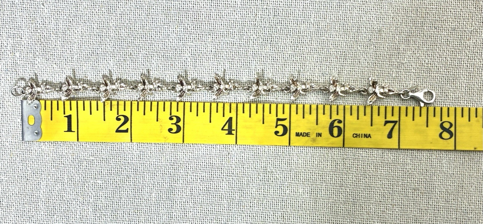 Sterling Silver Fairy Angel Link Bracelet 925 Fantasy Whimsical 7.5”