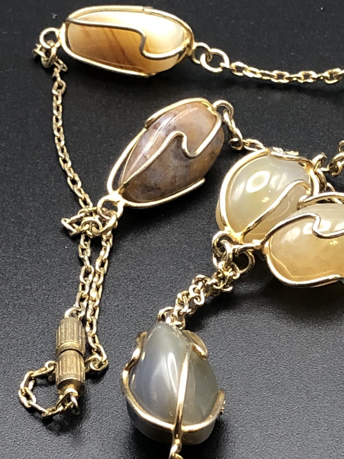 Artisan Wire-Wrapped Gemstone Necklace – 17” Earth Tones