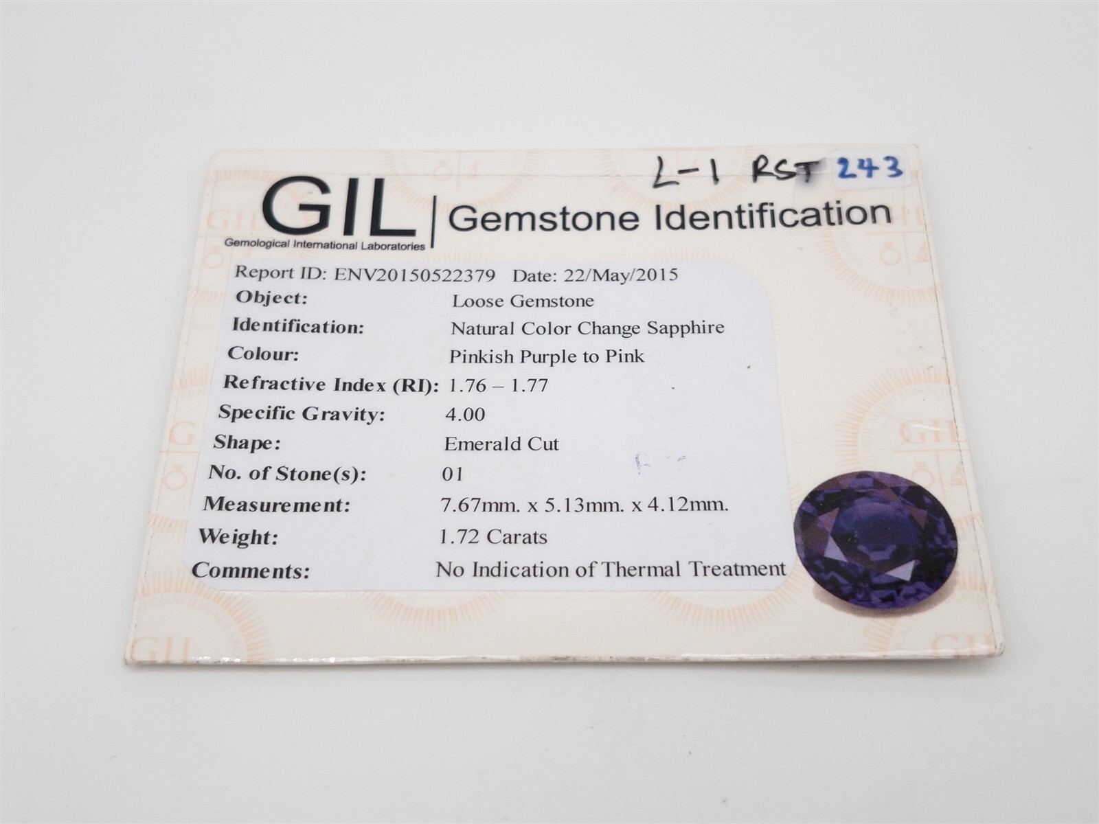 $7K 3ct NO HEAT Certified Purple Pink Sapphire Diamond 18k White Gold Ring