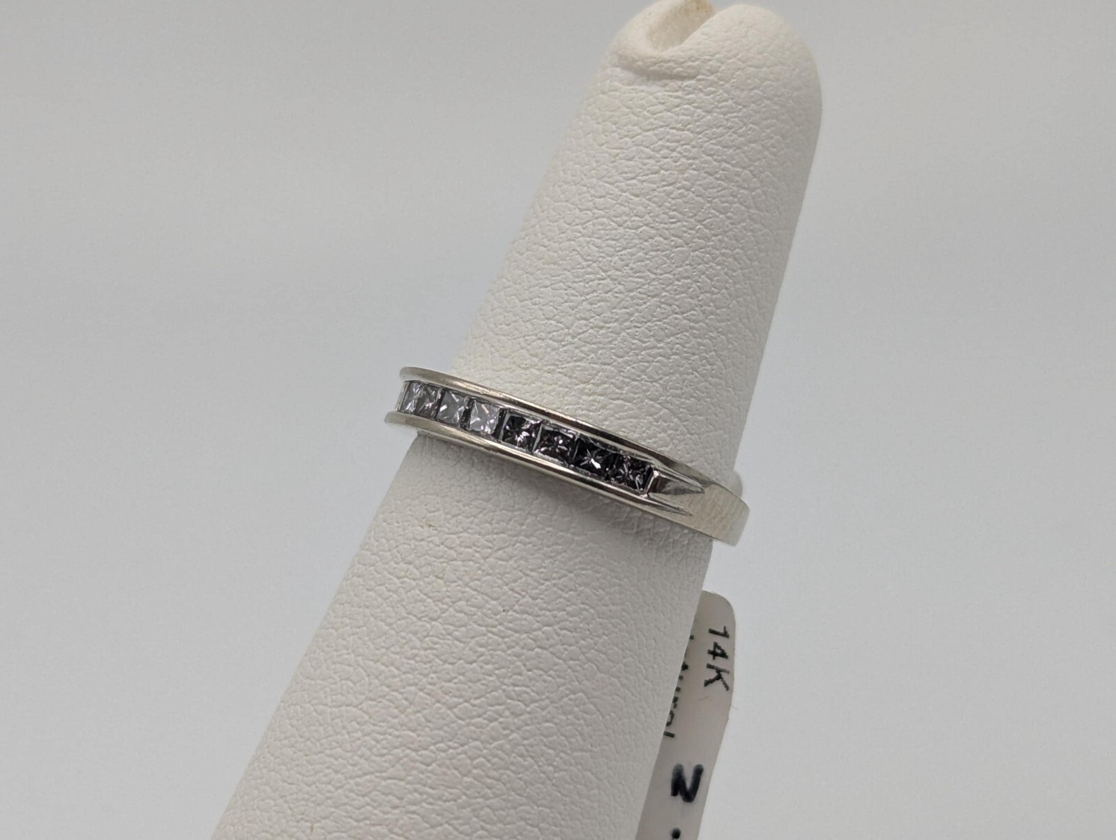 14k White Gold Diamond 0.35 ctw Channel Set Half Wedding Band Anniversary Ring