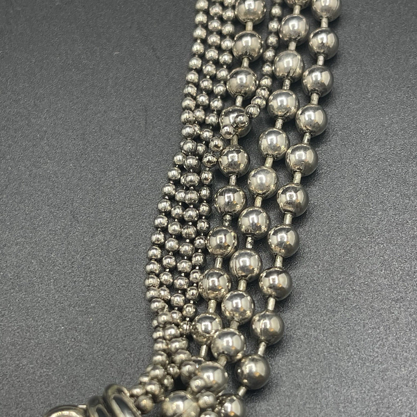 VTG Signed PISCITELLI 7 Strands Silver & Gold Tone Rams Head Statement Necklace