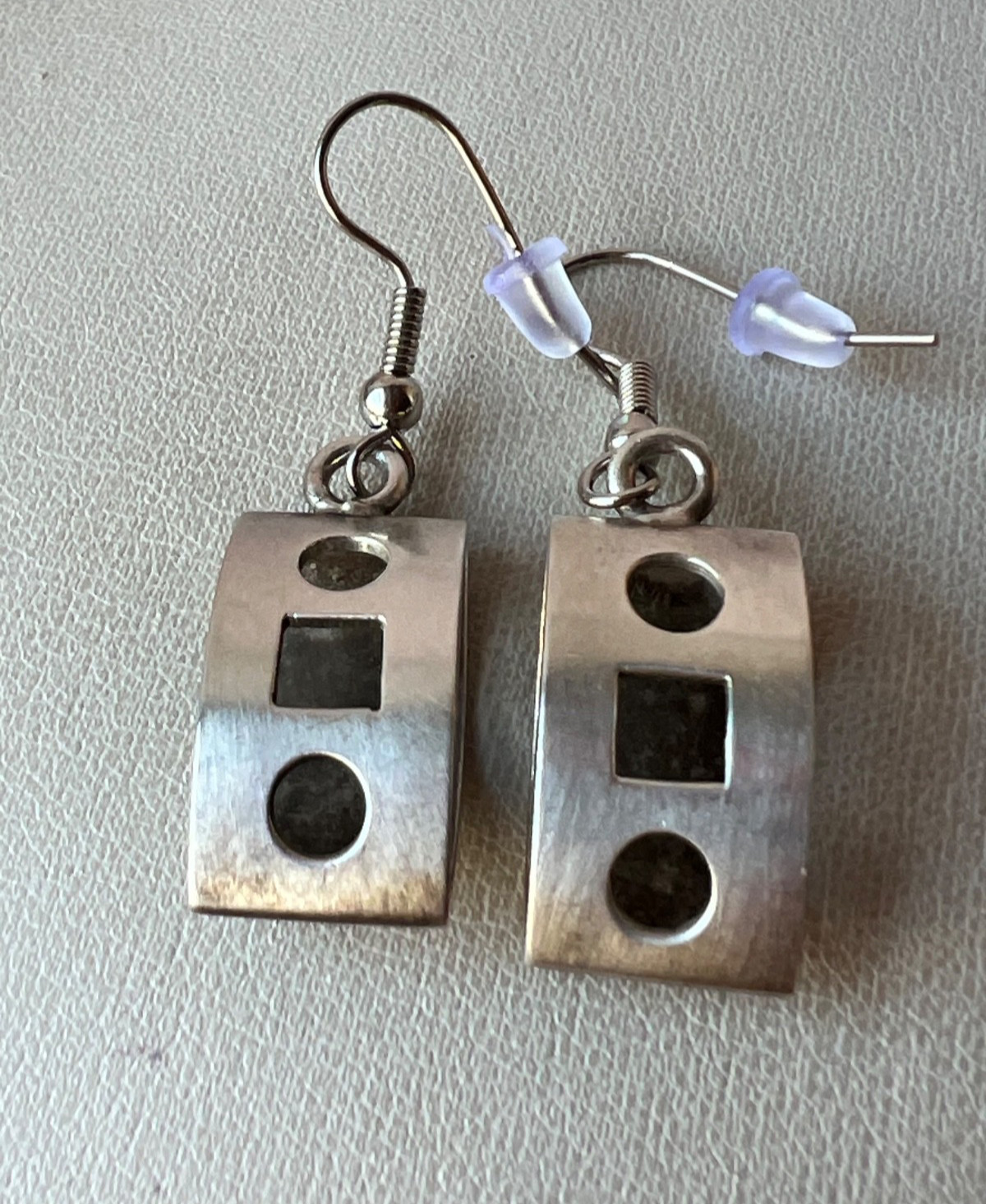 VINTAGE DESIGNER FORBES 925 STERLING SLVER GEOMETRIC DANGLE DROP EARRINGS UNIQUE