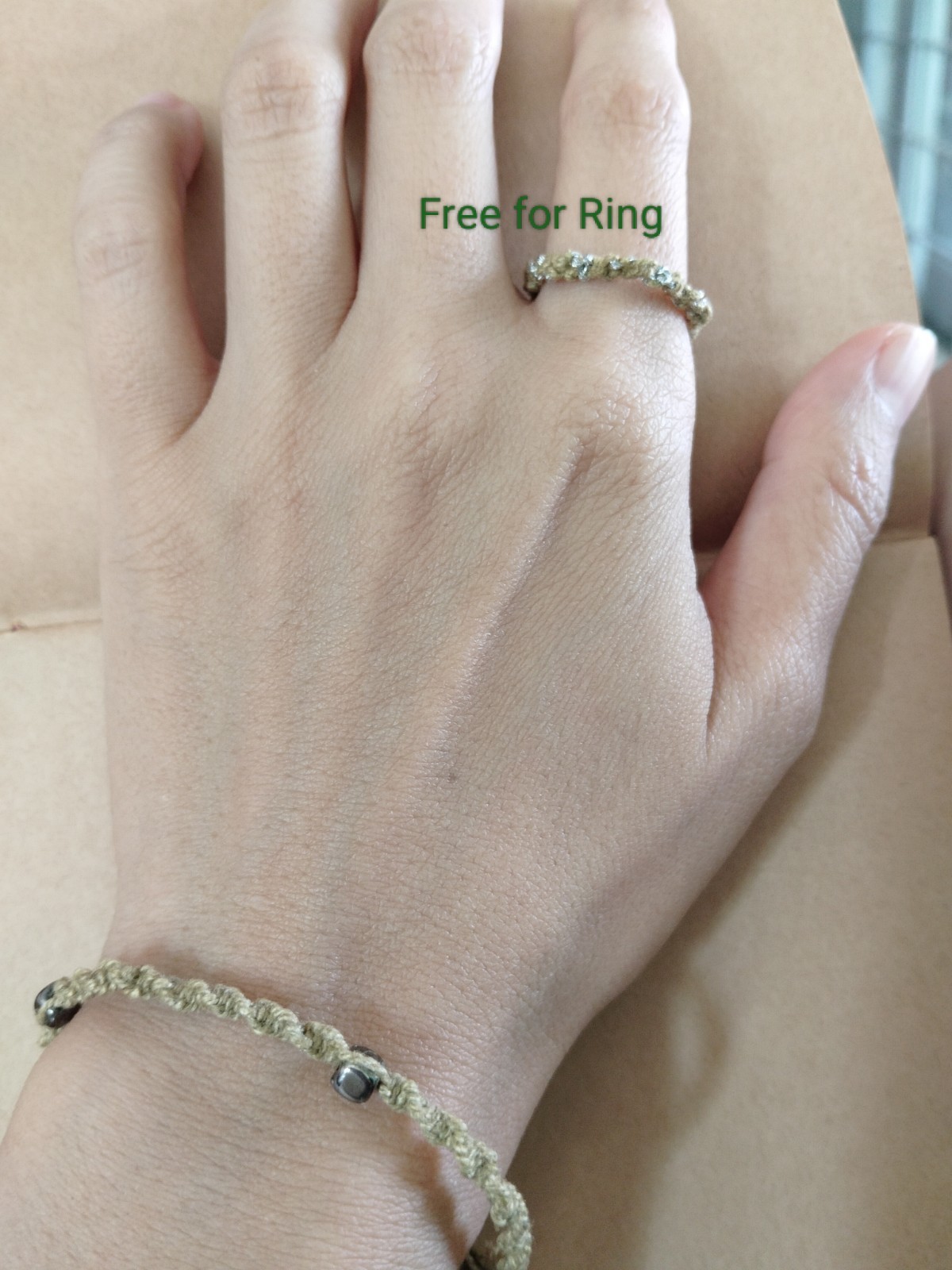 Adjustable Hemp Bracelet with Natural Cubic Sign – Boho Style