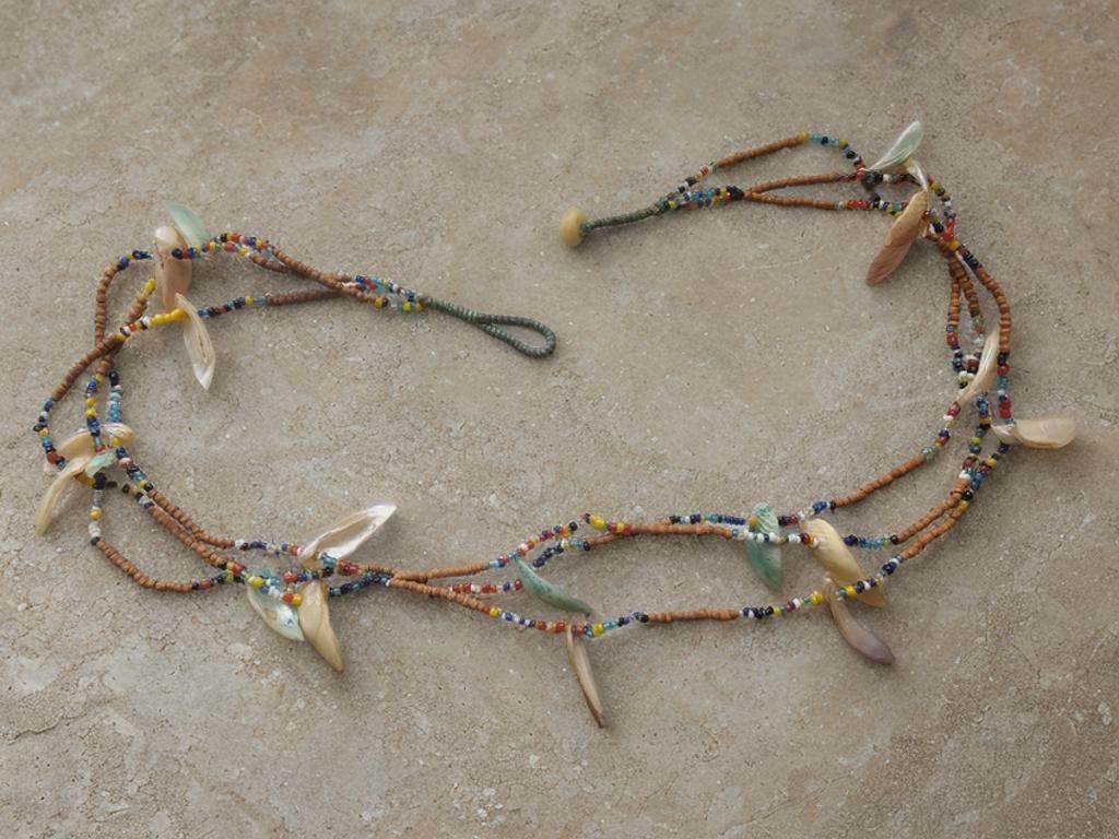 Beautiful Vintage Tribal Bead Cut Shell Bohemian Necklace