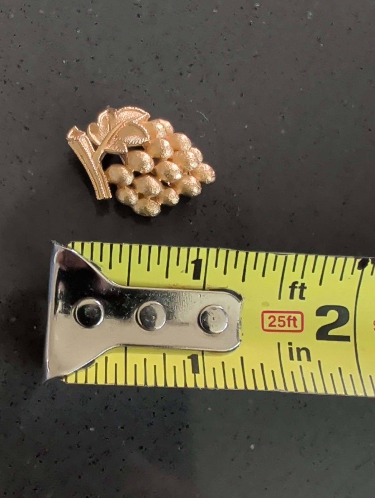 Vintage Crown Trifari Cluster of Grapes Pin, Brooch, Textured, Gold Tone R6