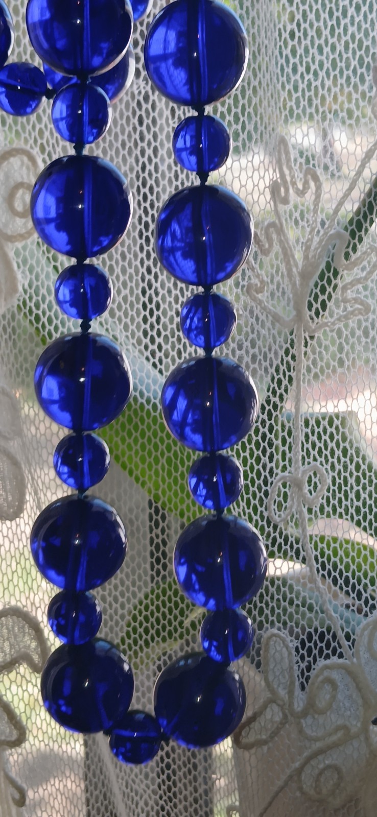 1920s 🖤 Czech COBALT Blue Art Deco Glass 🖤 STATEMENT NECKLACE Stunning