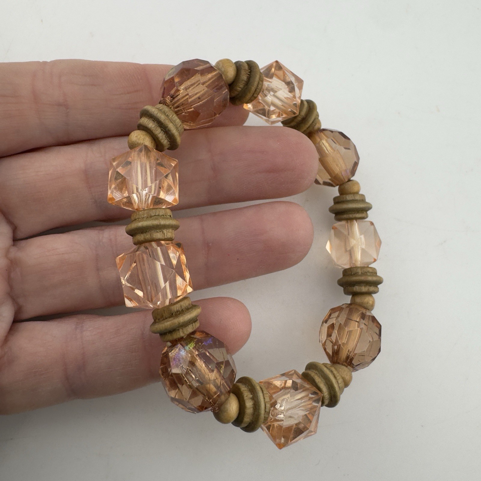 Vintage Estate Stretch AB Bead Beaded Glass Plastic Bracelet Large Lot of 8