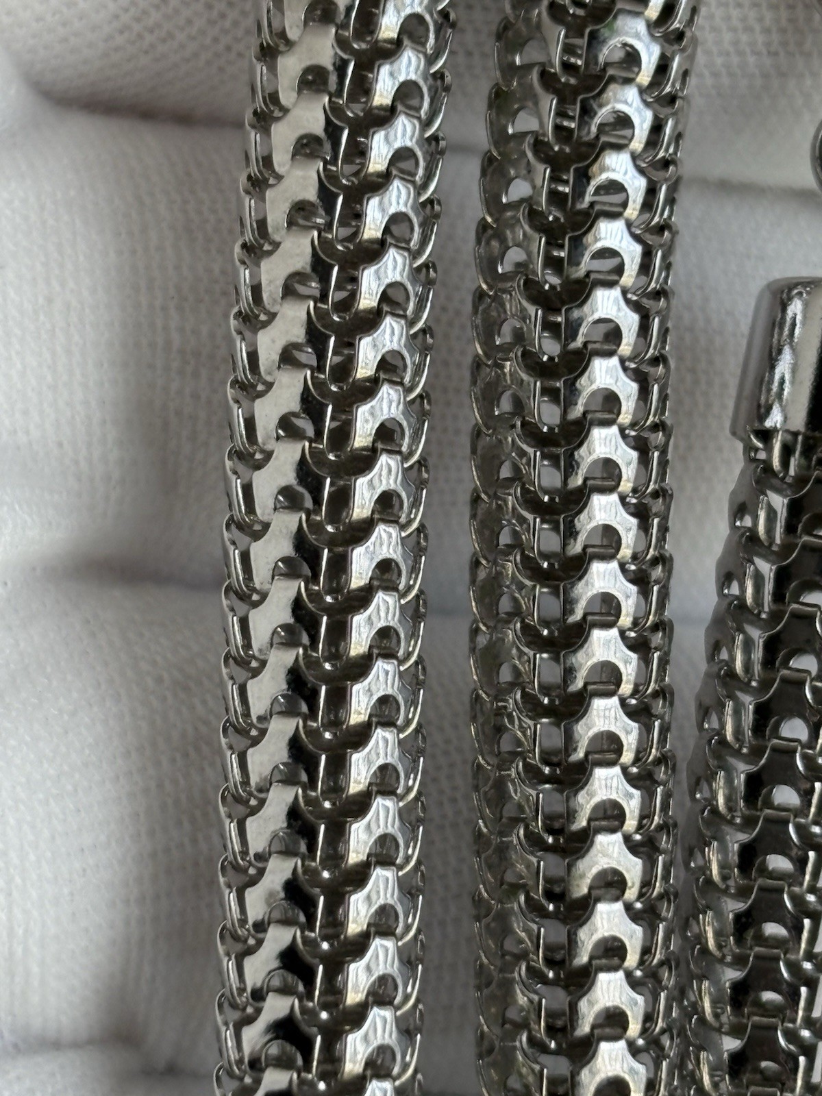Vintage Vendôme Mesh Chain Silver Tone 36in Necklace 9mm wide 65.9g Statement