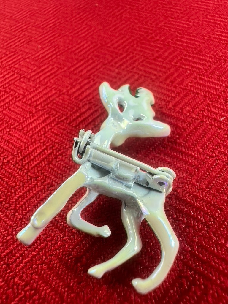 Gerry’s Vintage Pin Brooch Enamel Reindeer Christmas Signed 1980s Gift Idea