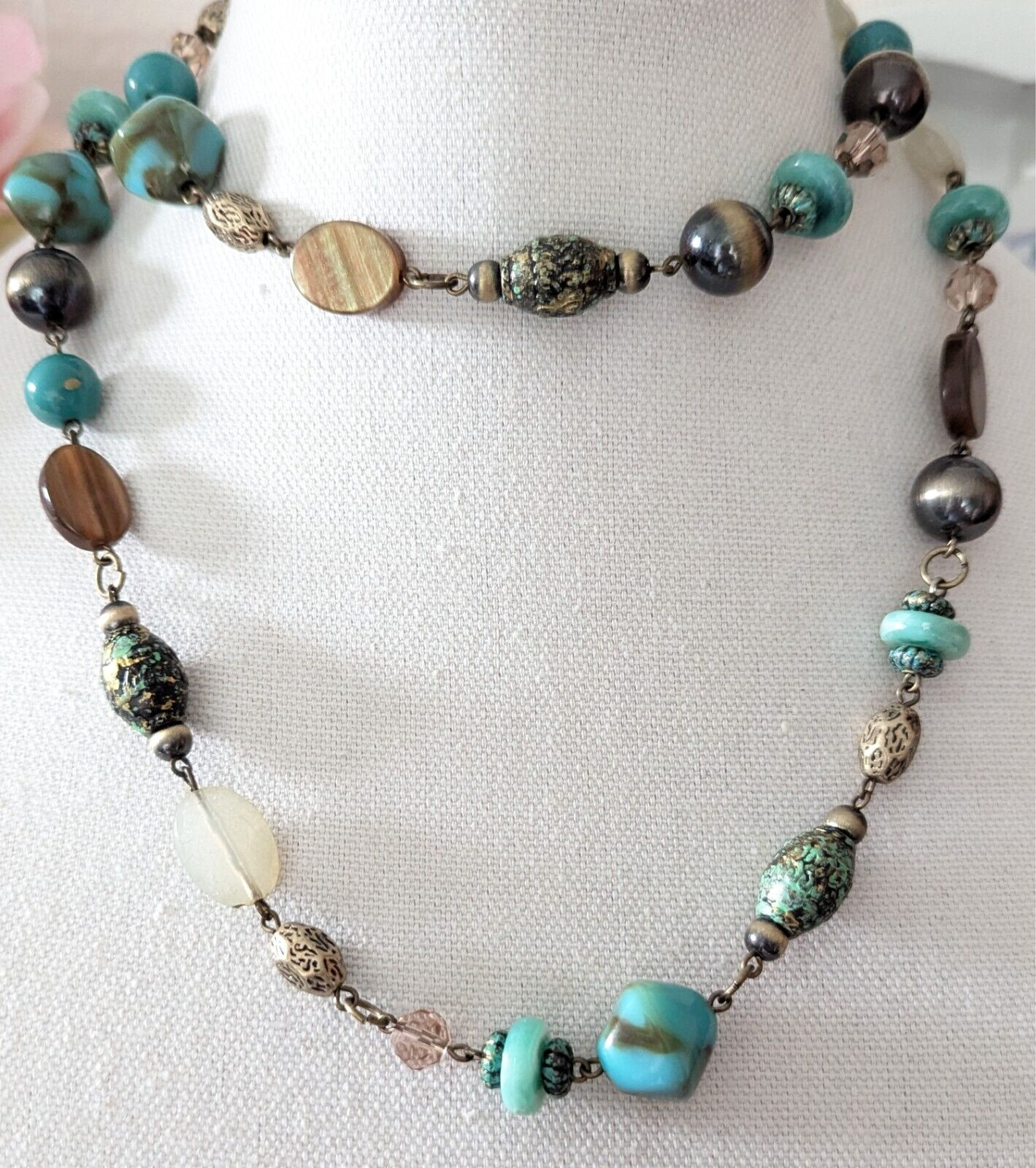 Premier Designs Fringe Bib Layered Necklace Boho Southwestern Signed Jewelry