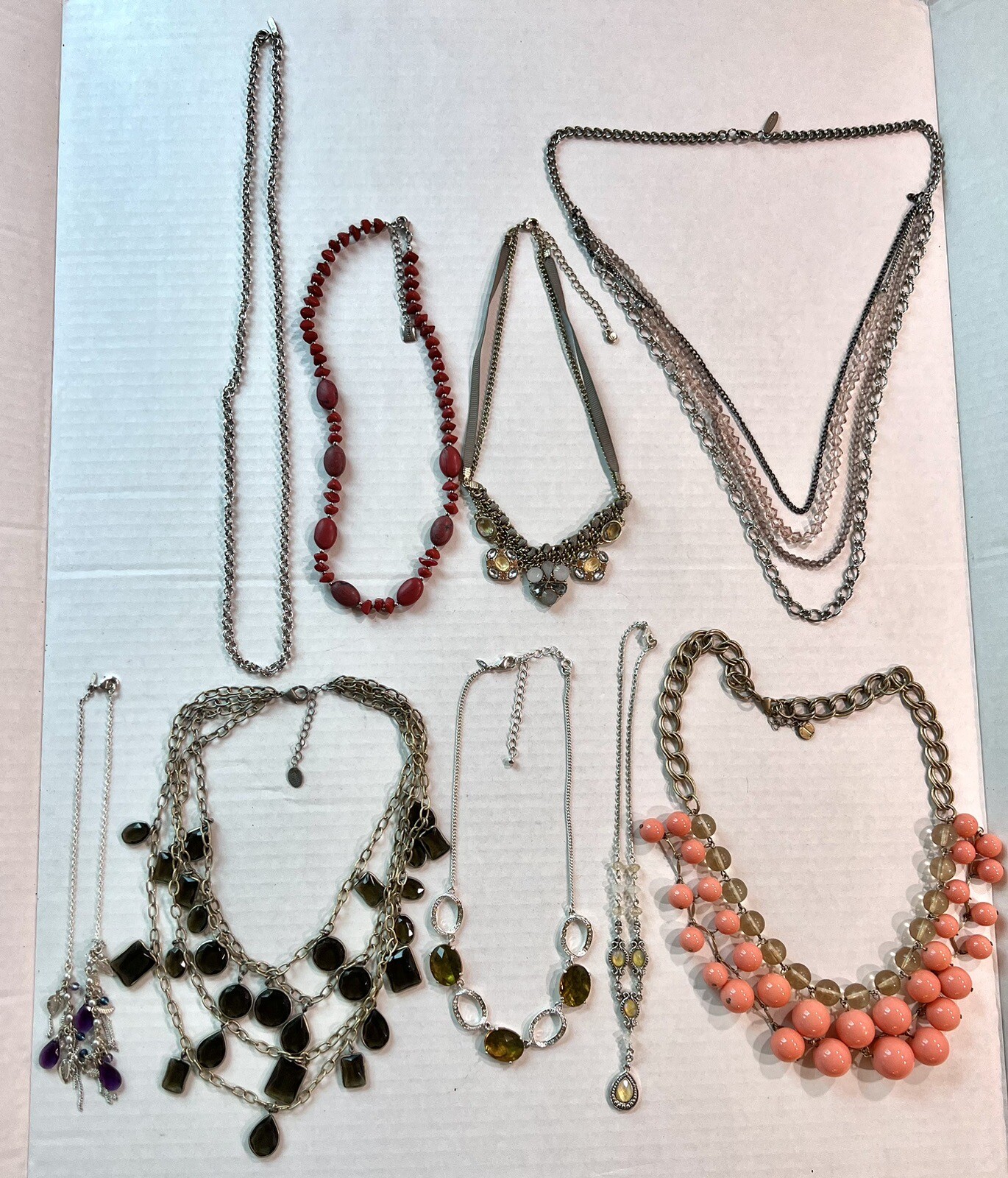 Designer Necklaces Lot Danielle Stevens Avon Chaps Monet Talbots LC 14-28” 9ct