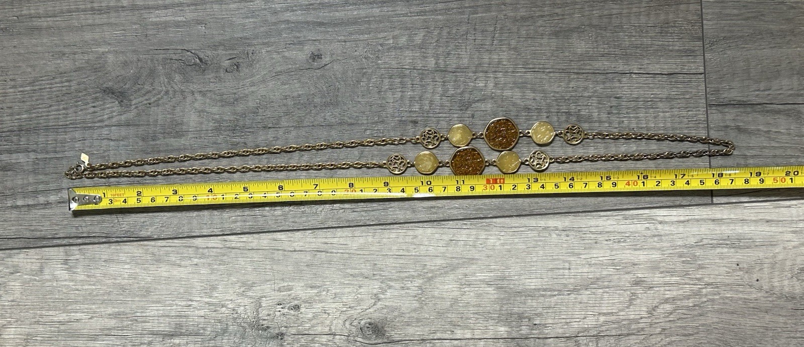 SARAH COVENTRY Necklace & Earrings Taste Of Honey Amber Discs Gold Tone Vintage