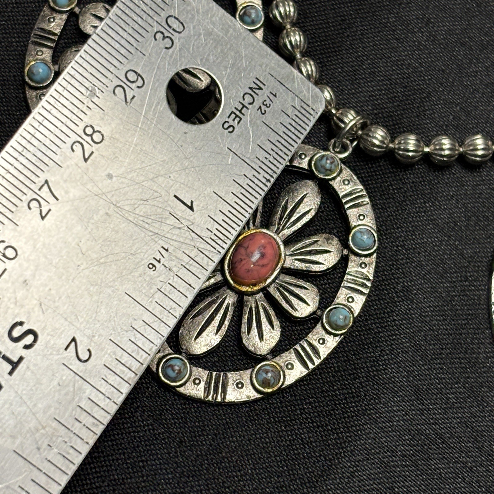 Vintage Necklace Native Southwestern Western Style Daisy Flowers