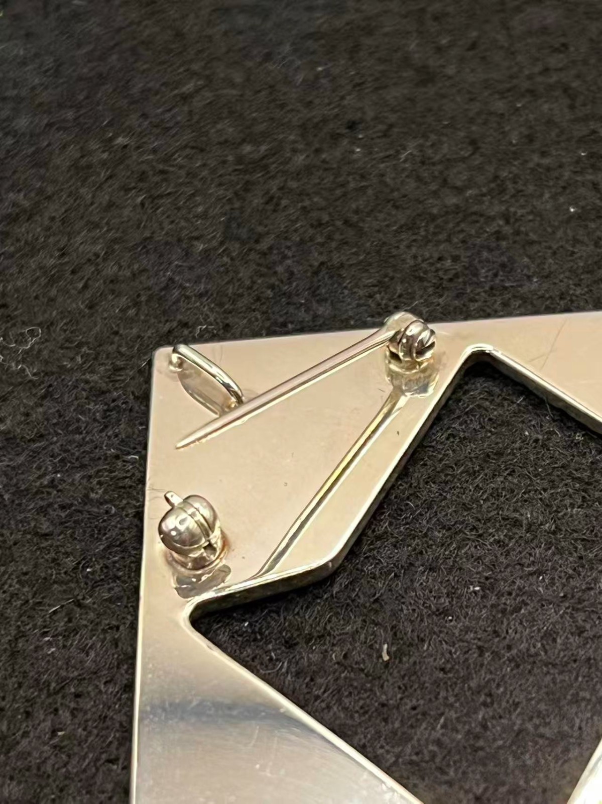Tiffany & Co. Sterling Silver Square Brooch Pin Pendant Top 39mm SV925 No Pouch
