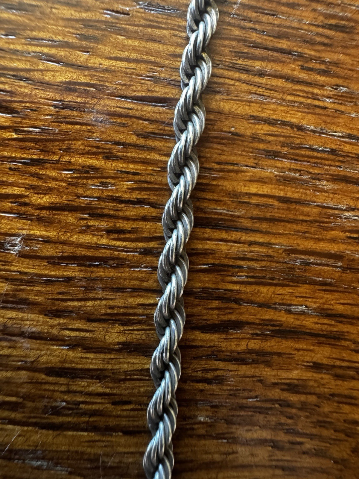 925 Sterling Silver Oxidized Twisted Rope Chain Necklace 20” 14.17g