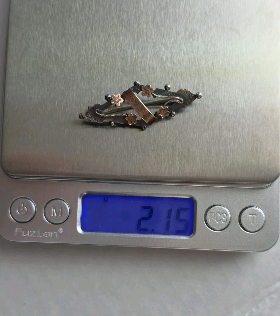 Ward Bros England Victorian Forget Me Not Brooch Pin Sterling Gold Filled