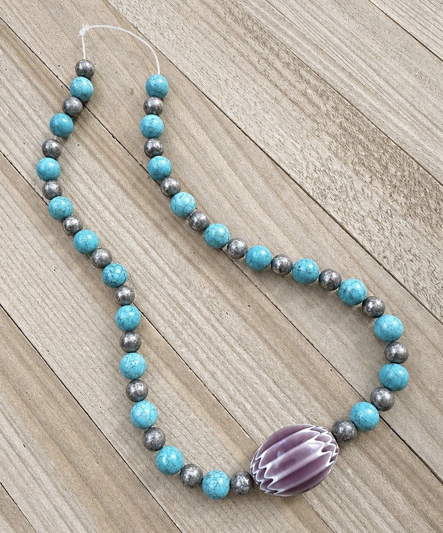 Vintage Glass Beads String Of Glass Beads 20”
