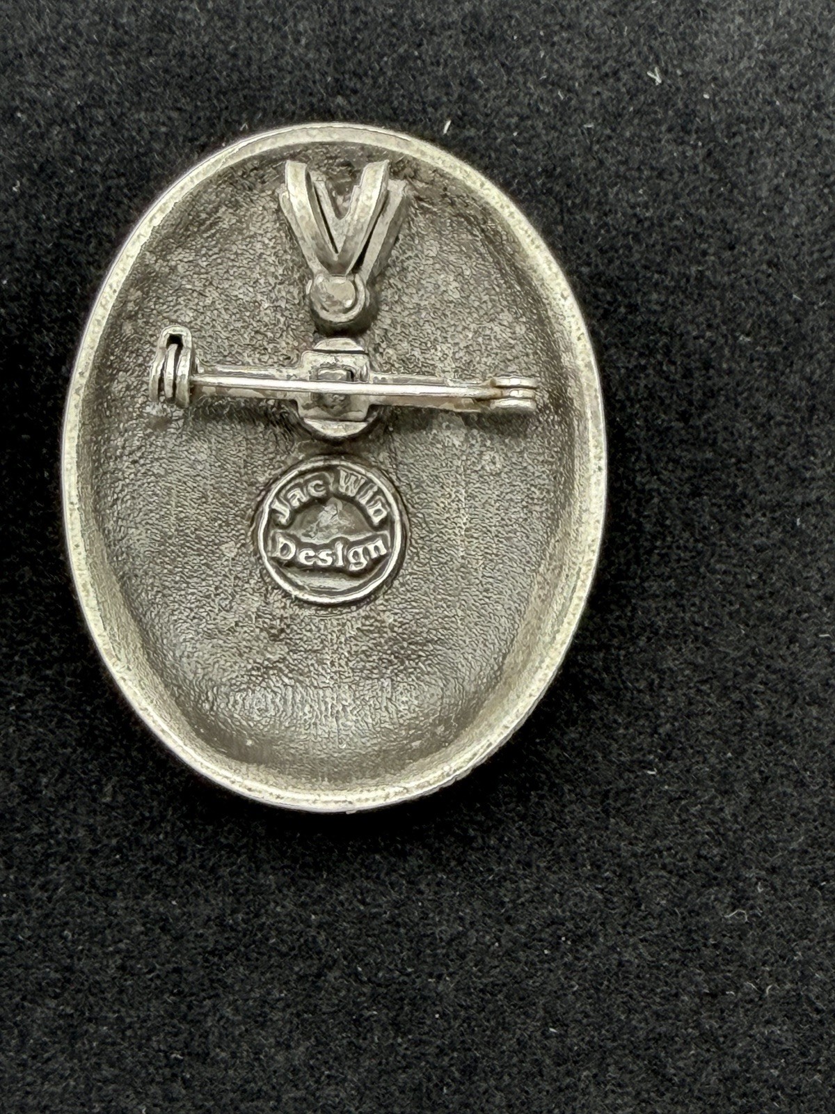 Vintage Jac Win Pewter Lady Brooch Art Nouveau Style Woman Portrait Estate Pin